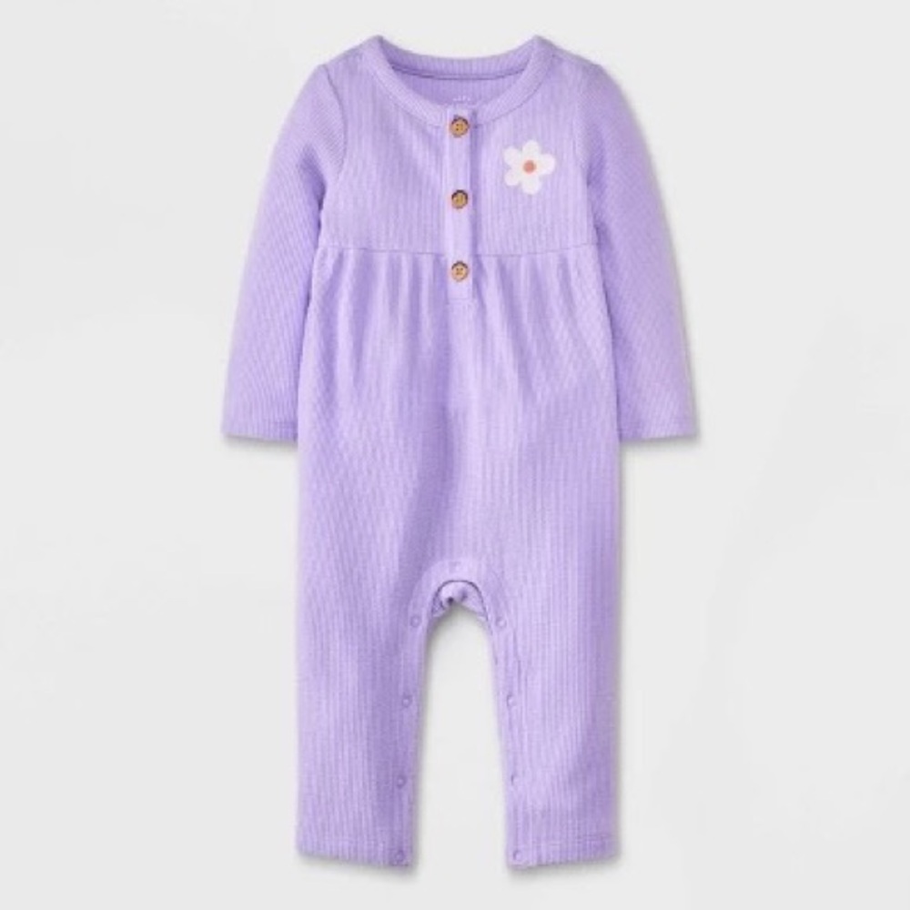 Purple ribbed one piece 0-3 month